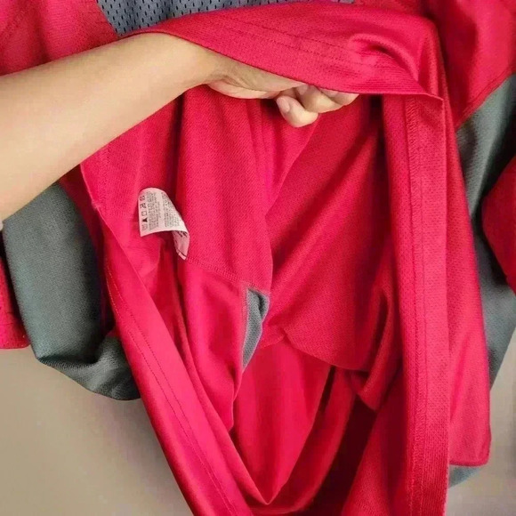 Nike Pro Combat Authentic Men's Shirt Size XL Short Sleeve Red/Grey Crew Neck - Picture 8 of 13